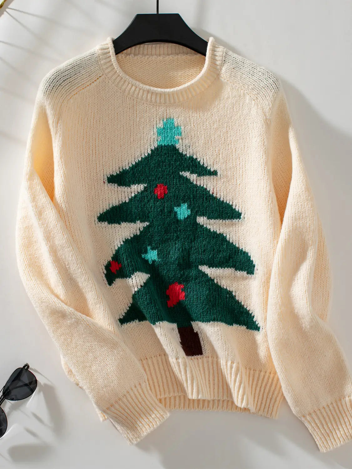Christmas Tree Pullover Women’s Round Neck Loose Sweater