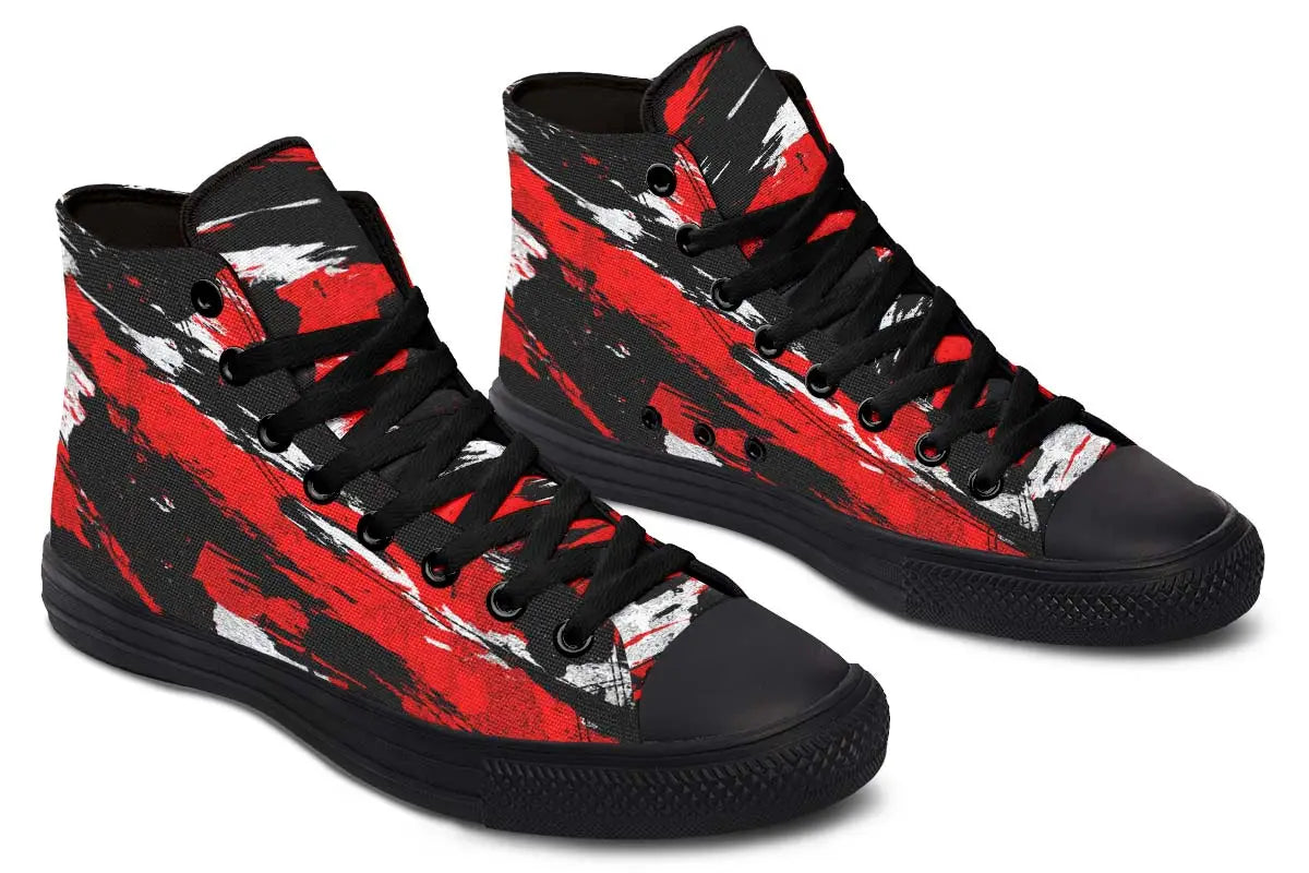 Printed Couple High Top Canvas Shoes