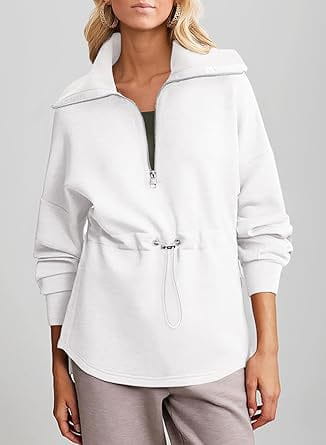 Women’s Super Plus Size Sweatshirt Half Zipper Drawstring