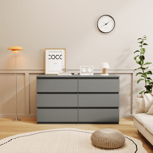 Grey Large 6-drawer Cabinet