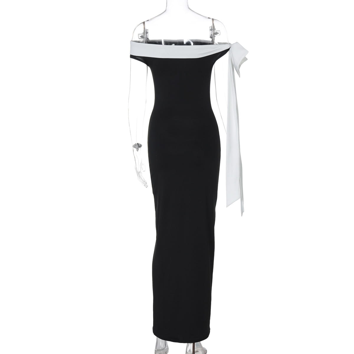 Women’s Fashion Off-shoulder Ribbon Slim Fit Dress