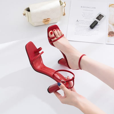 Sandals Women’s Summer Hot Style Small Square Toe Toe Thin Strap High Heels