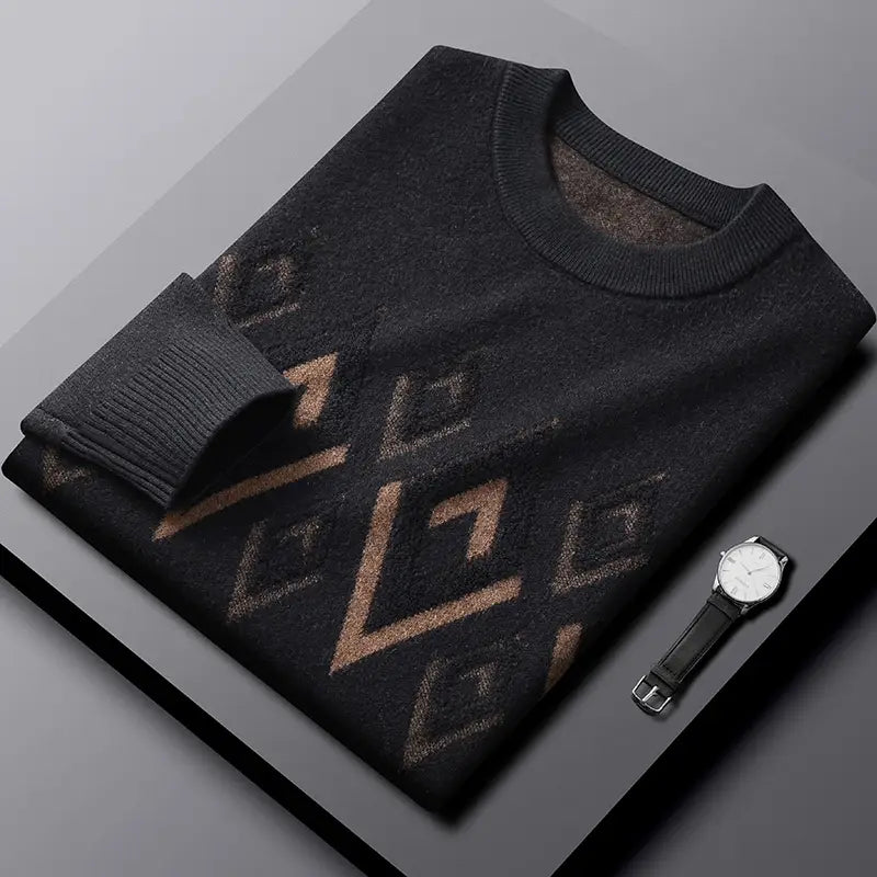 Jacquard Turtleneck Collar Sweater For Men