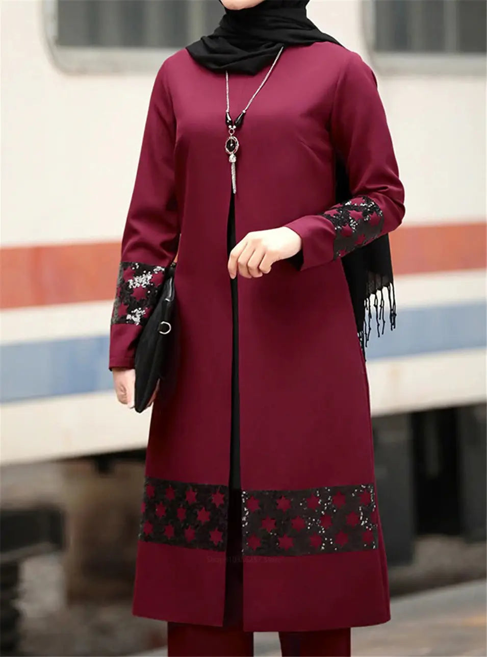 Temperament Two Piece Casual set Women Long Pu