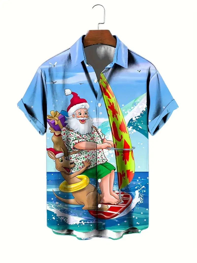 European And American Christmas Plus Size Men’s 3D Shirt