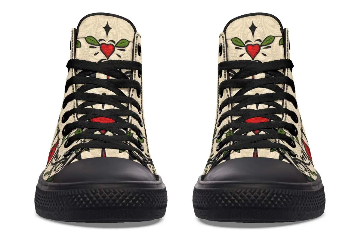Printed Couple High Top Canvas Shoes