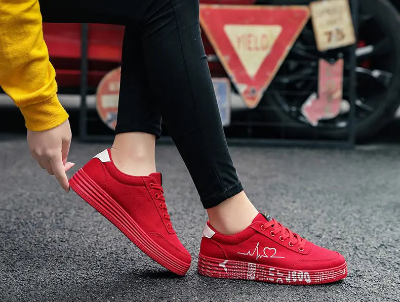 Flats Lace-up Casual Shoes Lover Sports Shoes Valentines Day