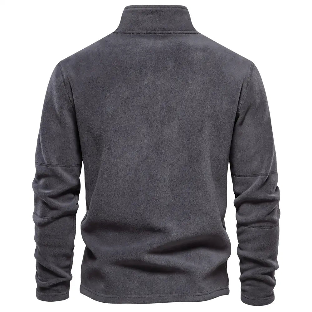 Fashion Personality Stand-collar Zippered Sweatshirt With Fleece Winter Casual Pullover Top Men’s Clothing