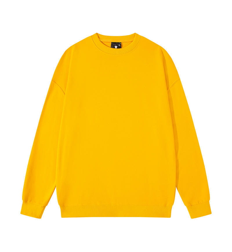 Men’s Solid Color Pullover Sweatshirt Loose Round-neck Top Couple College Style Solid Color Clothes