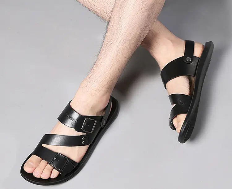 Sandals Men Casual Comfortable Barefoot Buckle Shoes