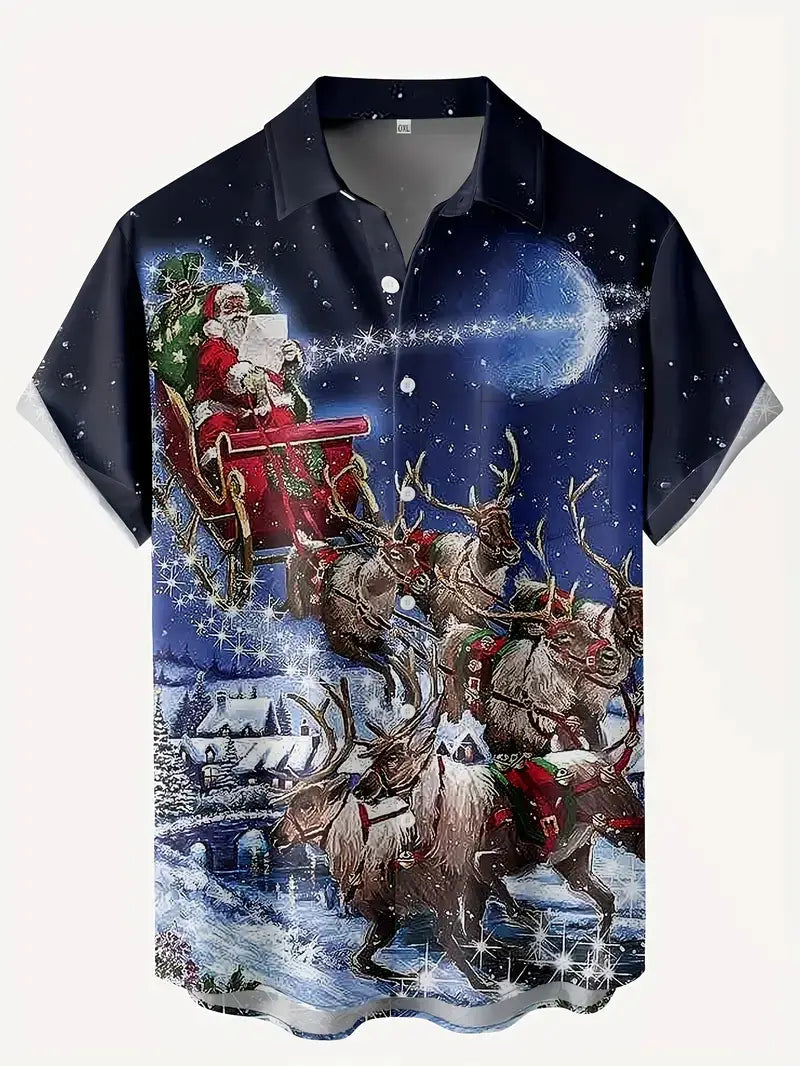 European And American Christmas Plus Size Men’s 3D Shirt