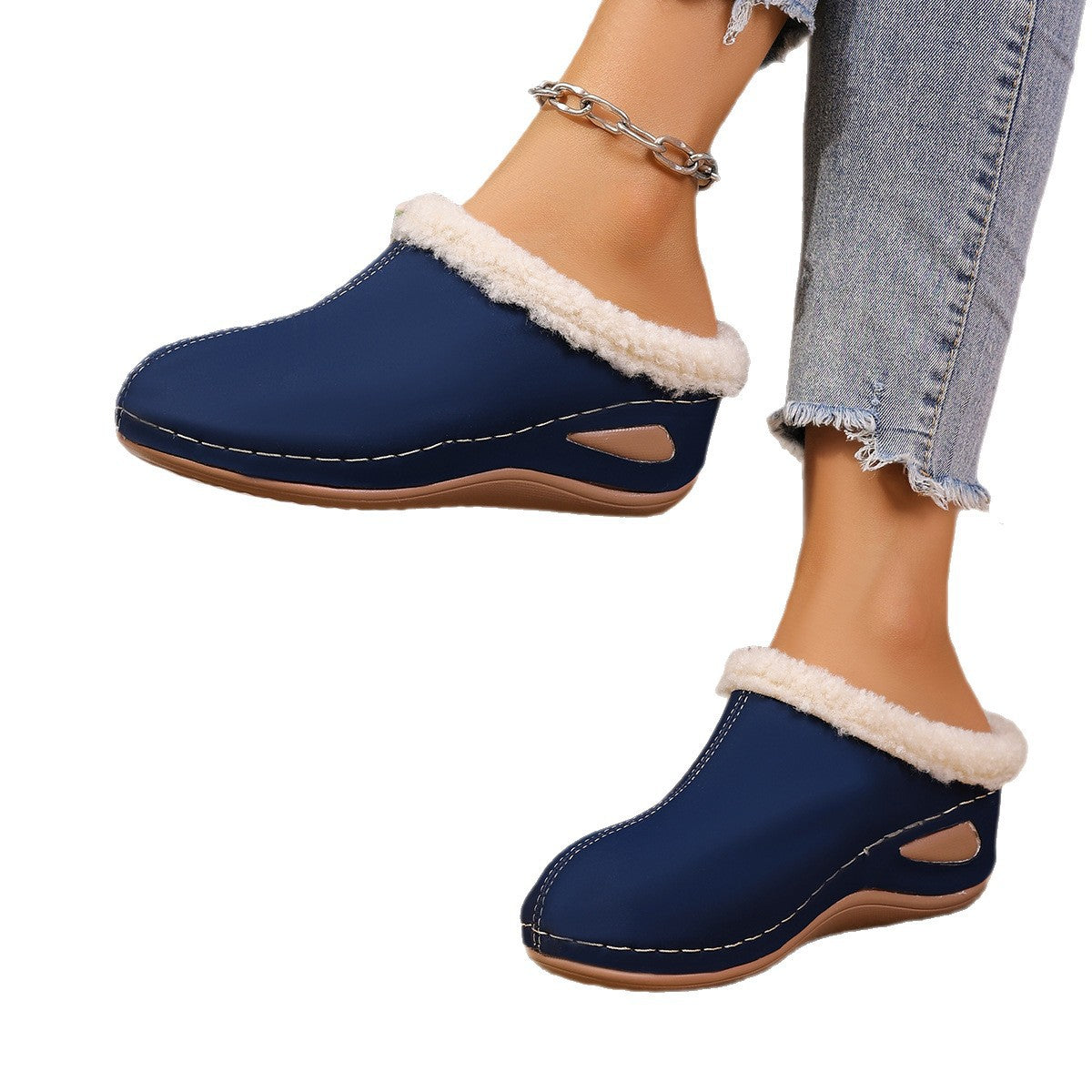 Fashion Plush Slippers Outdoor Wedges Sandals Women's Garden Shoes