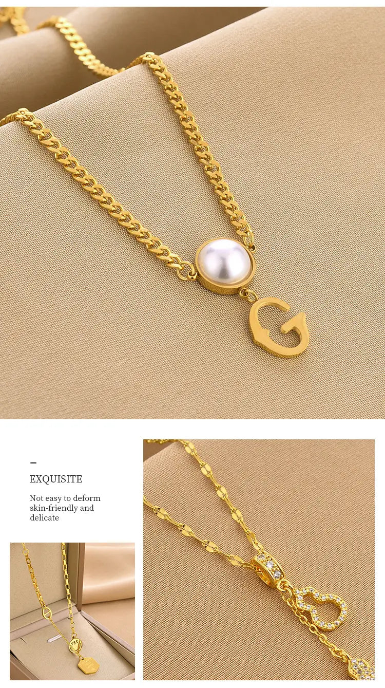 Explosion Models Titanium Steel Necklace Female Does Not Lose Colour Jewelry Fashion Personality White Europe