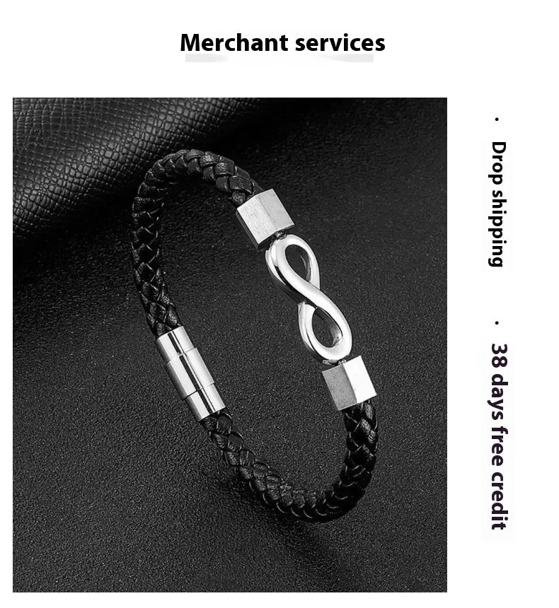 8-word Stainless Steel Black Men’s Bracelet