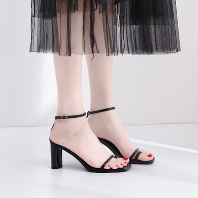 Sandals Women’s Summer Hot Style Small Square Toe Toe Thin Strap High Heels