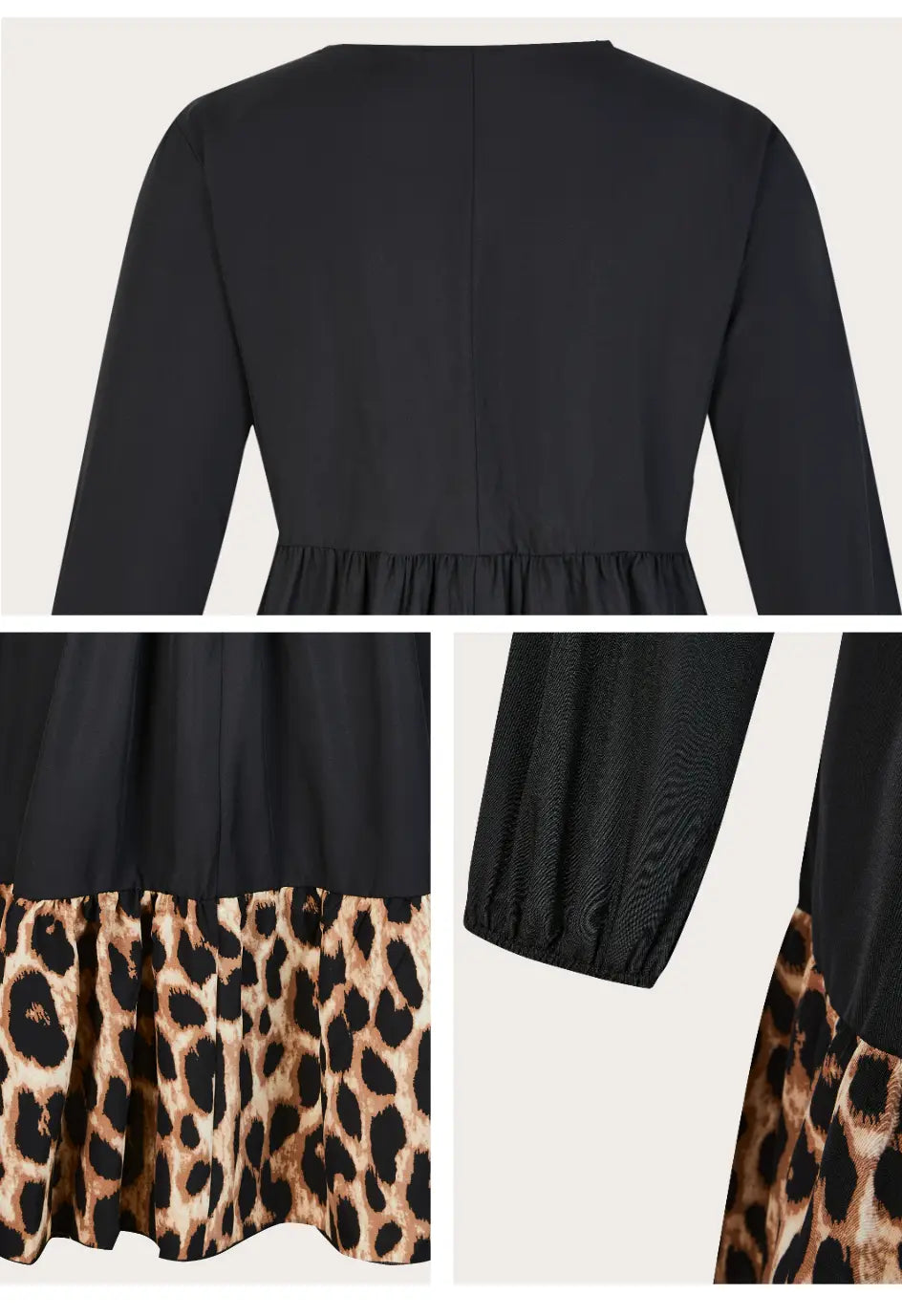 Women Plus Leopard Print Tunic Midi Shirt Dress