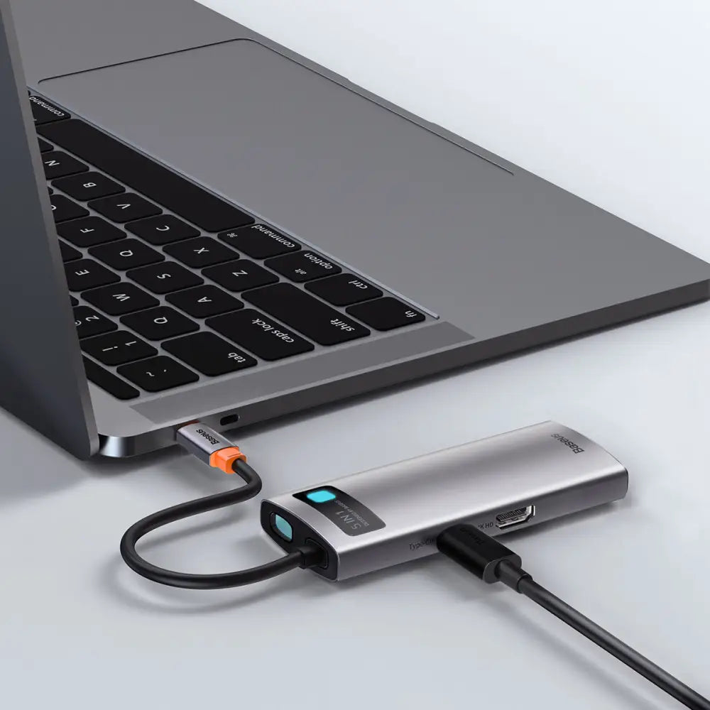 5 In 1 Multifunctional Type C HUB Docking Station Space Gray - Grey