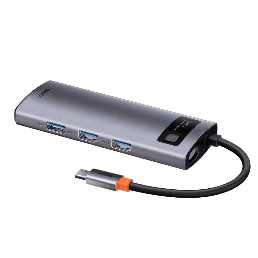 5 In 1 Multifunctional Type C HUB Docking Station Space Gray - Grey