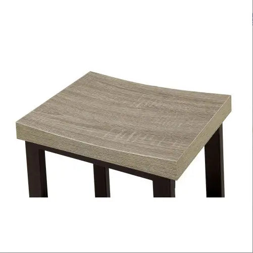 5 Pc Counter Height Table Set Two Tone Design Black Gray Dining Chairs Sturdy Metal Construction PVC Plastic Top Dining