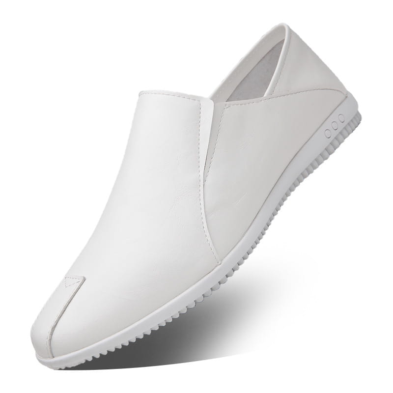 Men’s Leather Shoes Setting Foot Style In White