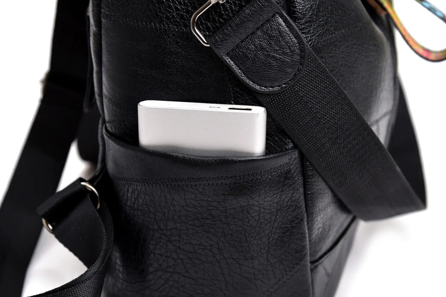PU Stitching Leather Backpack