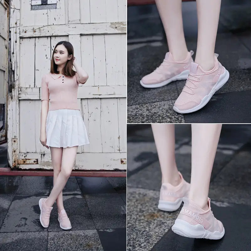 Sports Shoes Women’s White Shoes Increased Breathable Casual Running Shoes