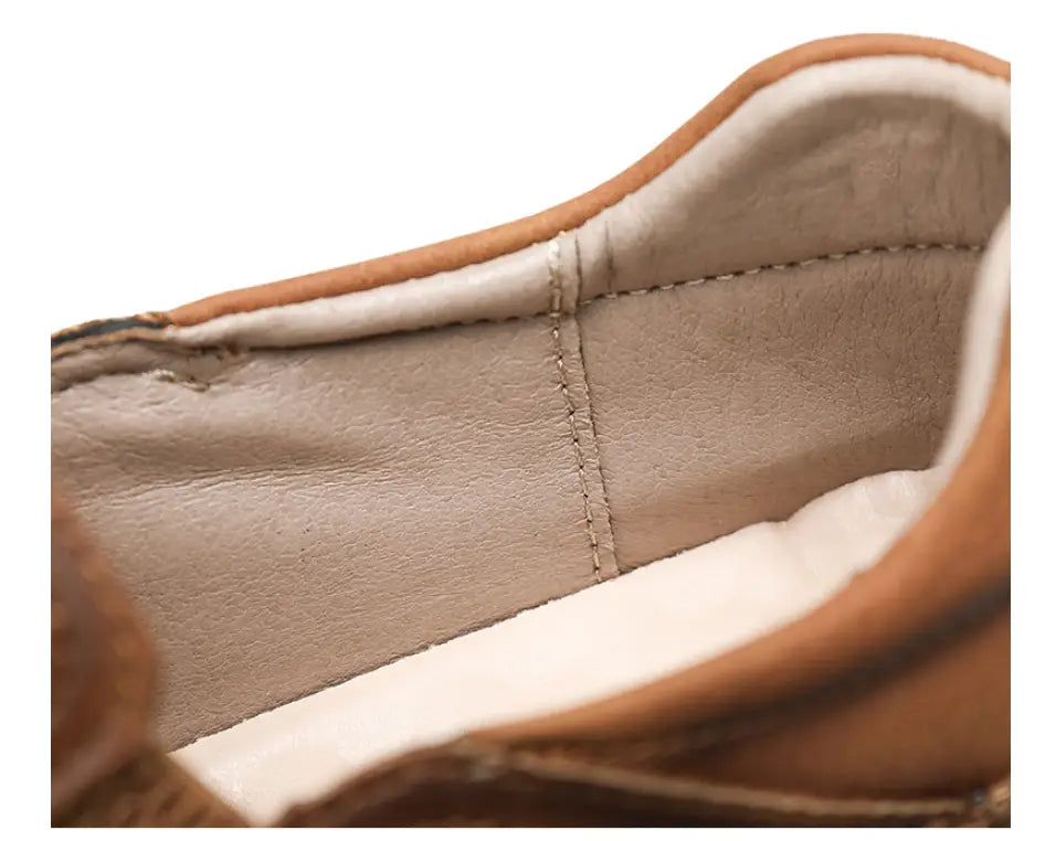 Men’s Leather Shoes Hand-stitched Casual