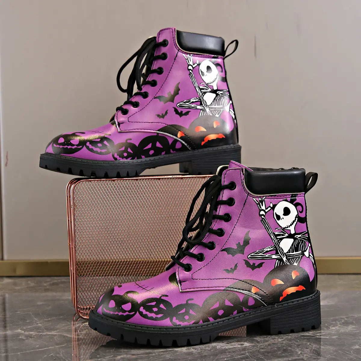 Printed short boots for women