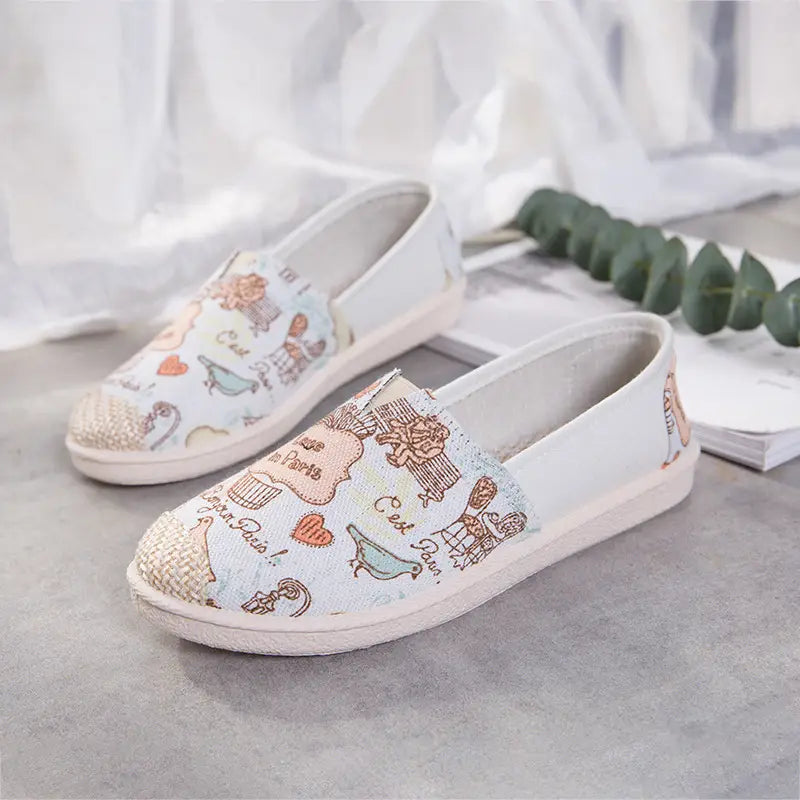 Woman Wears Lazy Fisherman’s Canvas Shoes