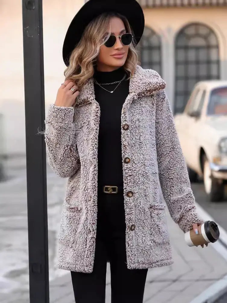 Casual Loose Cardigan Cotton-padded Jacket For Women
