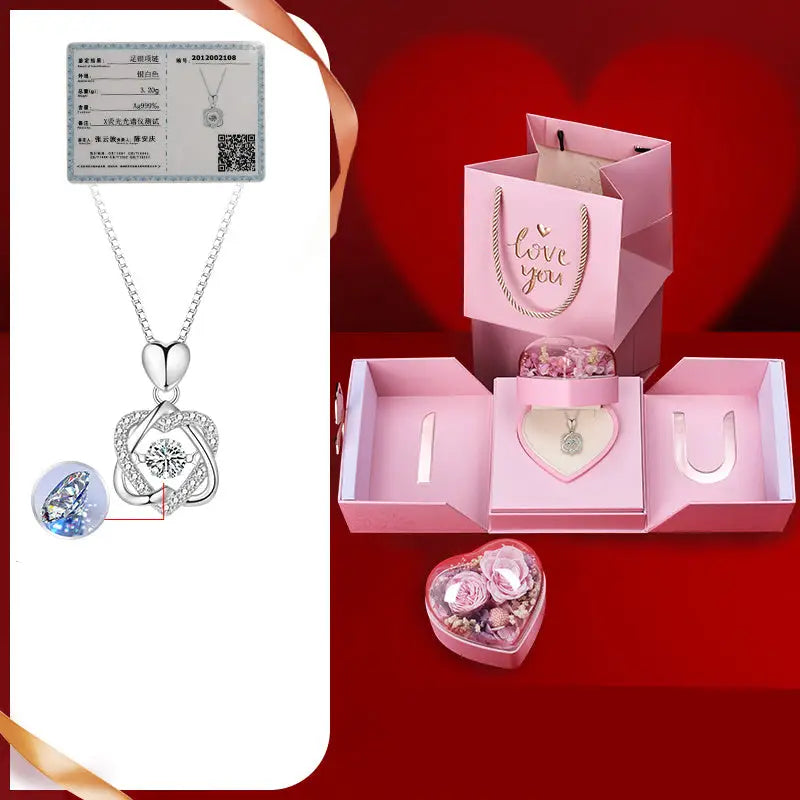 520 Valentine’s Day Gifts For Girlfriends Premium Necklace - 999silver plus gift box