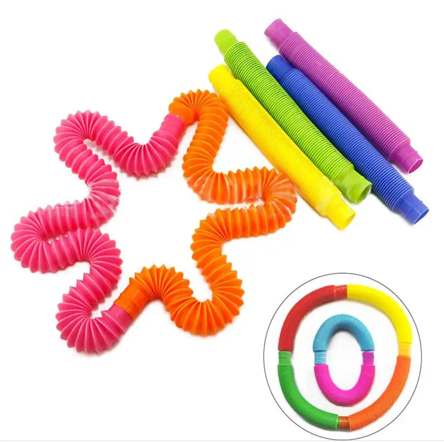 Colorful Plastic Tube Coil Children’s Creative Magical Toy Circle Funny Toys Early Development Educational Folding Toy