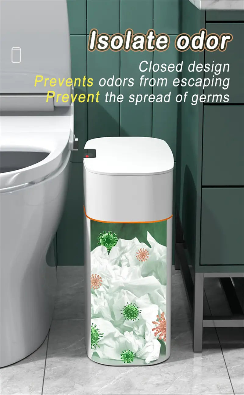 Smart Trash Can With Lid For Bedroom And Living Room Kitchen Storage Box Trash Can Induction Small Car Box Automatic