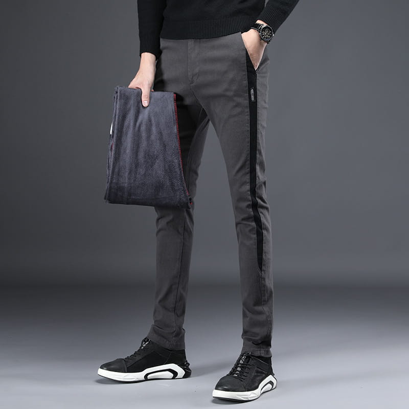 Men’s plus cashmere casual stretch trousers