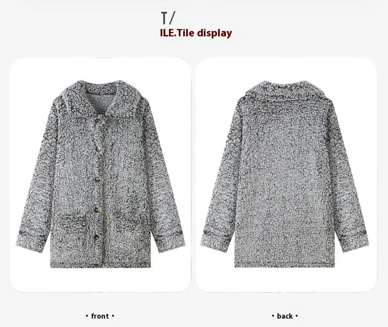 Casual Loose Cardigan Cotton-padded Jacket For Women