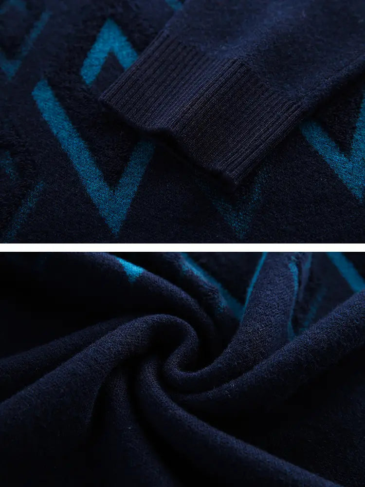 Jacquard Turtleneck Collar Sweater For Men