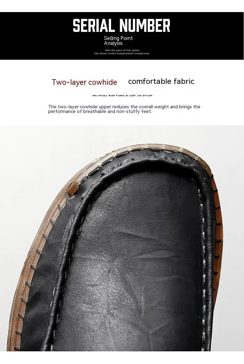 Breathable Trendy Plus Size Men’s Casual Leather Shoes