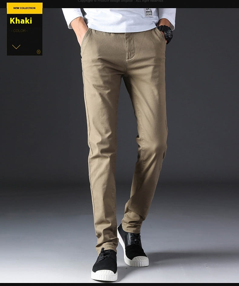 Casual Trousers Slim Fit Straight Men