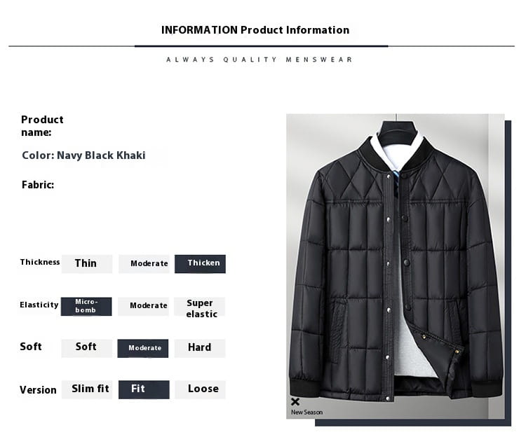 Men’s Loose Winter Liner Down Dad Winter Clothes Cotton-padded Jacket