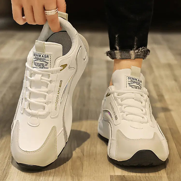 Fashion Colorblock Lace-up Sneakers For Men Breathable Low-top Dad Shoes Running Walking Sports Shoes