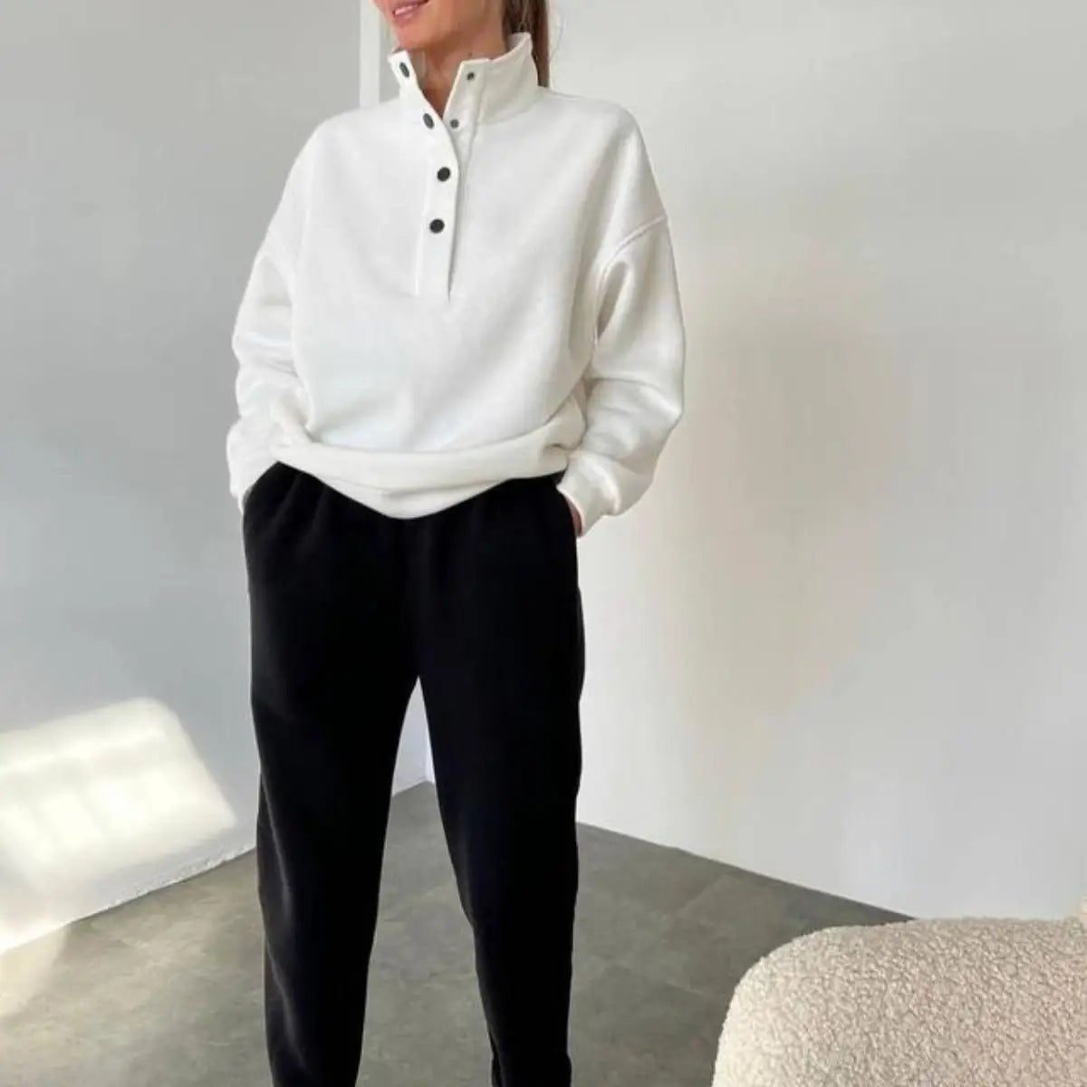 Women’s Fashion Solid Color Hoodie Pants Suit