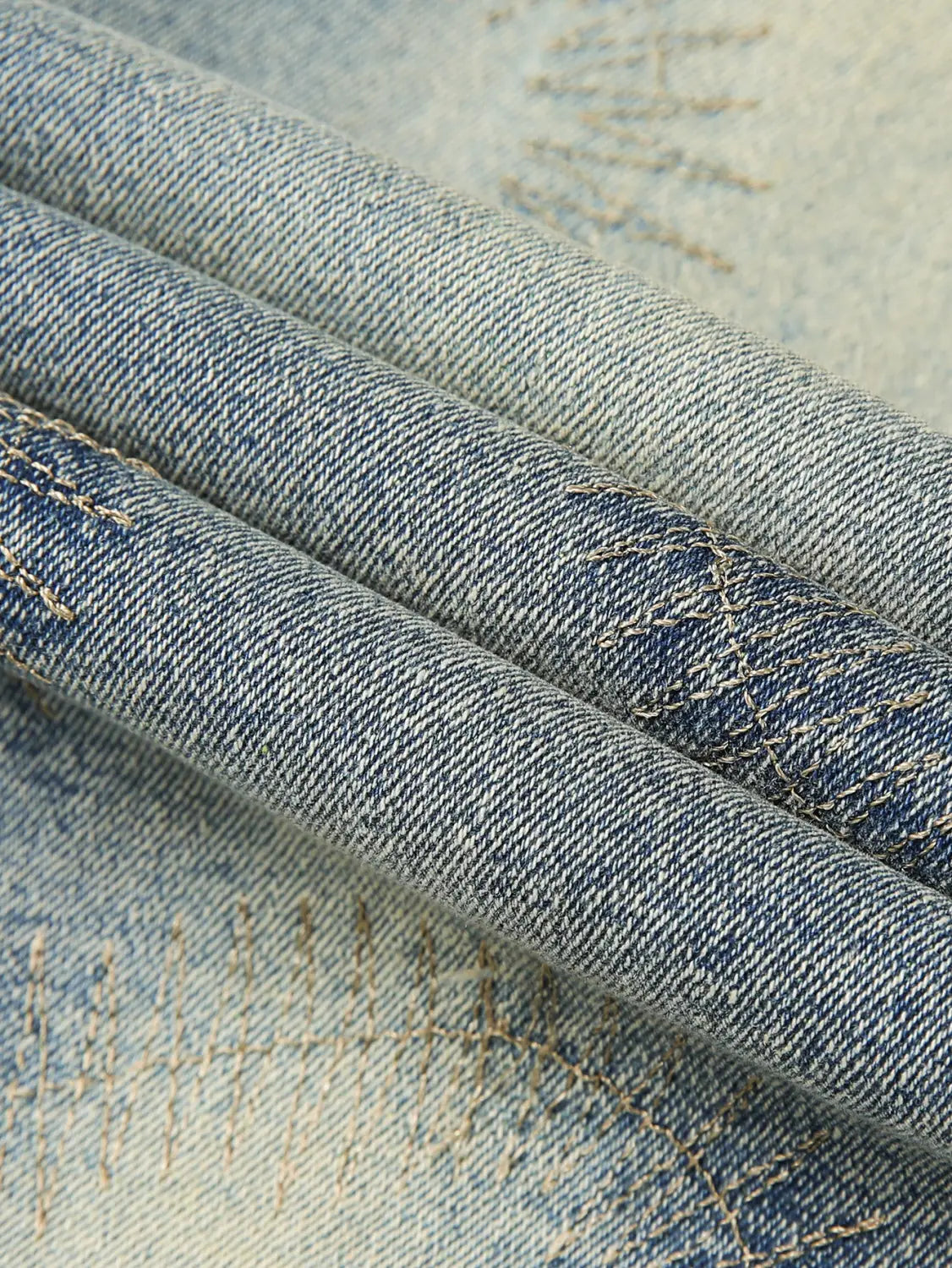 Men’s Trousers Slightly Stretch Embroidered Jeans