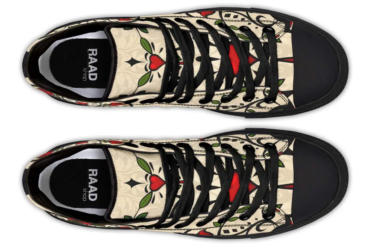 Printed Couple High Top Canvas Shoes