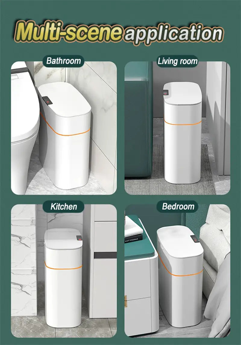 Smart Trash Can With Lid For Bedroom And Living Room Kitchen Storage Box Trash Can Induction Small Car Box Automatic