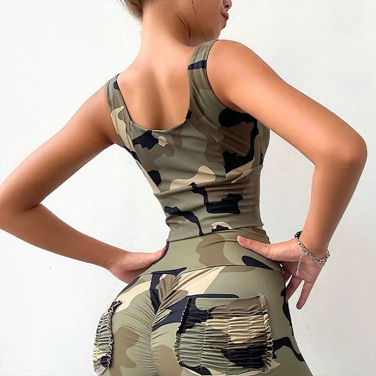 Camouflage Yoga Clothes Vest
