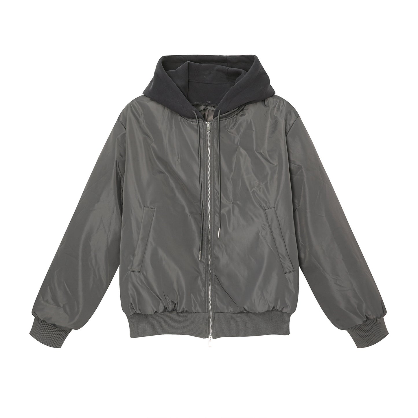 Men's Winter Fake Two-piece Double Zipper Thicken Cotton Clothes Coat Men