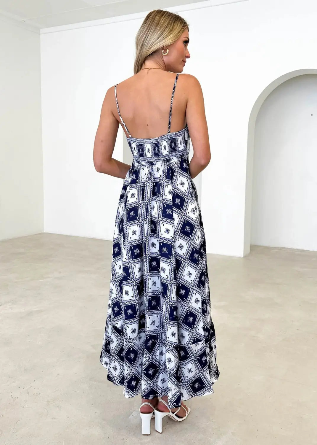 Floral Print Suspender Dress Summer Slim Fit Long Dresses For Womens Clothing