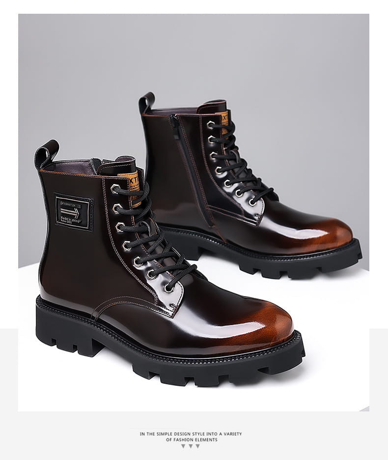 Men’s High-top Soft Leather Mid-top Workwear Boots All-match Breathable Boots