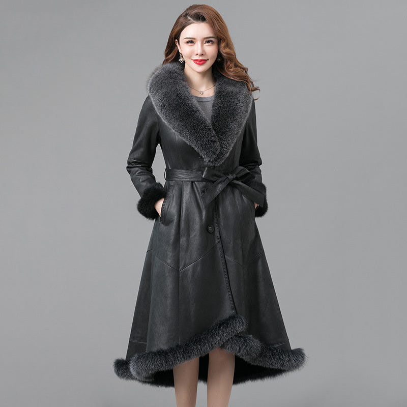 Woman Thickened Coat Real Fur