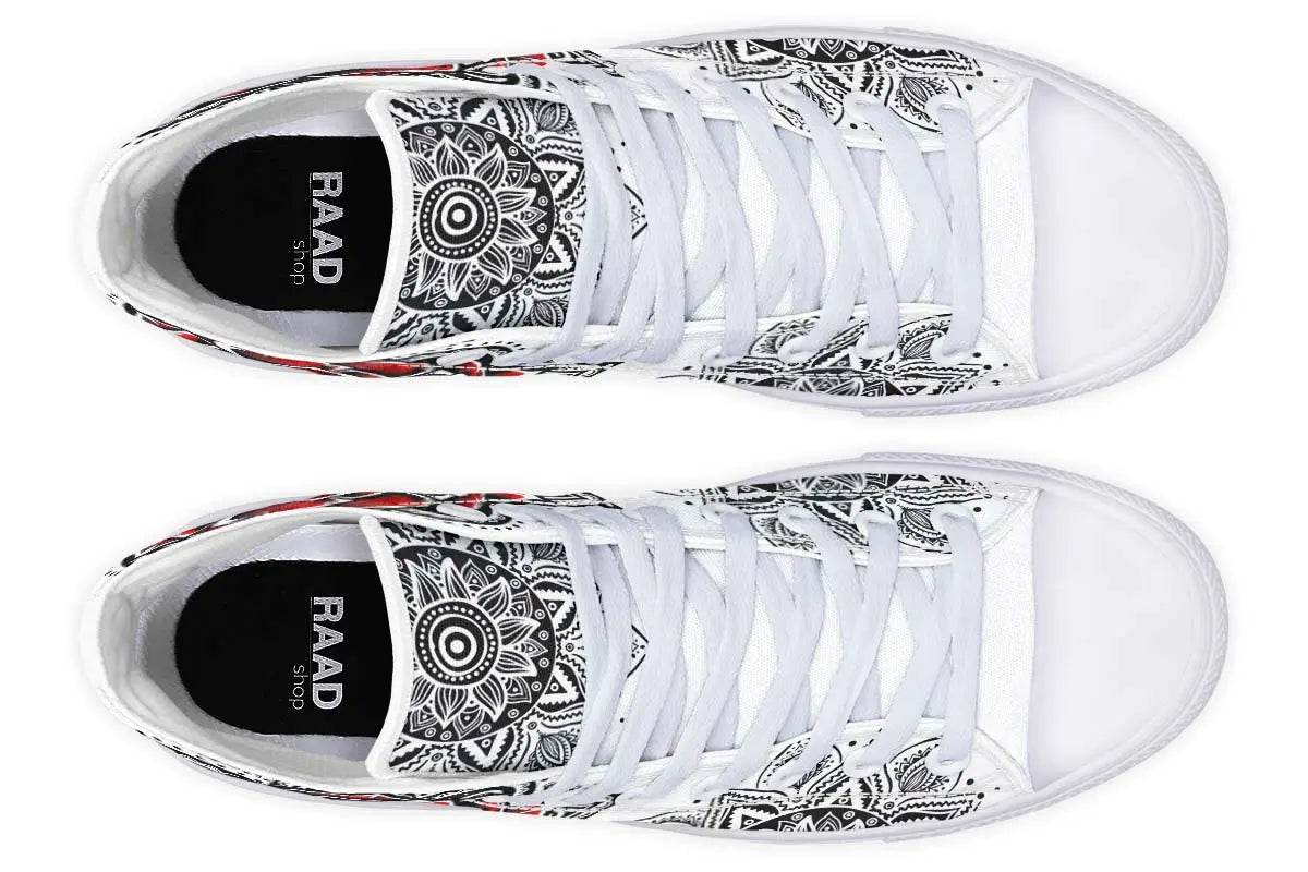 Printed Couple High Top Canvas Shoes
